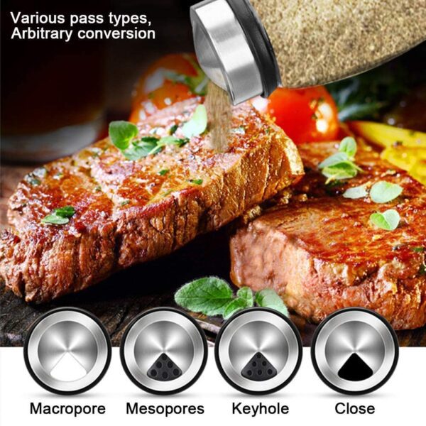 Organizador giratorio de 6 tarros para especias, organizador giratorio para encimera de hierbas y especias con 6 botellas de vidrio (especias no incluidas) - Imagen 5