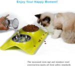 Tazas dobles para mascotas, de acero inoxidable de alta calidad, con base de resina sin derrames, para agua y alimento, para perros y gatos - Imagen 8