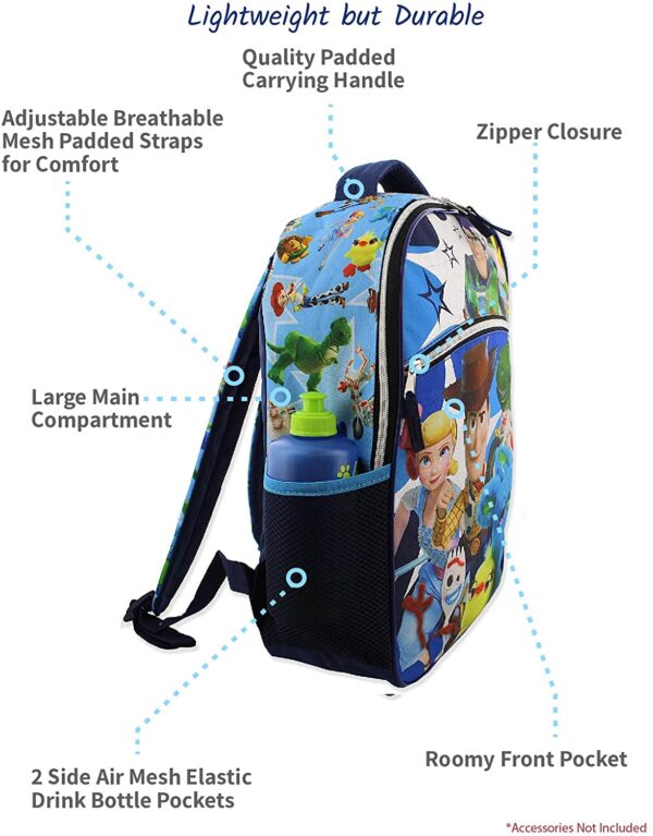 Toy Story - Disney Toy Story 4 - Mochila escolar para niña (16.0 in), color azul - Imagen 3