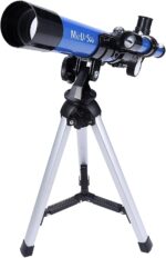 Telescopio para niños (400 x 40 mm), con trípode y buscador de alcance, telescopio portátil para niños y principiantes, alcance de viaje con espejo lunar, mapa de estrellas y luna incluido. - Imagen 7