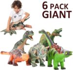 Juguete Dinosaurio Joyin 6 figuras con sonido - realistas educativas de 12 a 14 pulgadas con folleto de dinosaurios - Imagen 4