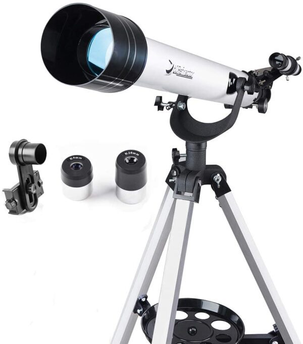 Telescopios para adultos, telescopio para principiantes y niños – Refractor de 27.559 in de longitud focal y alcance de viaje para observar la luna y el planeta con soporte de 0.394 in ocular para smartphone y trípode - Imagen 3
