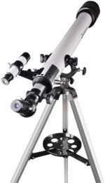 Telescopios para adultos, telescopio para principiantes y niños – Refractor de 27.559 in de longitud focal y alcance de viaje para observar la luna y el planeta con soporte de 0.394 in ocular para smartphone y trípode - Imagen 4