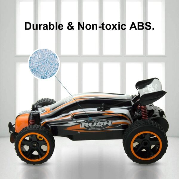 Carro Control de carreras RC, 2.4 Ghz automóvil de control remoto de alta velocidad, 1:18 2WD automóvil de juguete para niños y niñas con dos baterías recargables para automóvil, regalo para niños., Anaranjado - Imagen 6