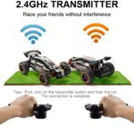 Carro Control de carreras RC, 2.4 Ghz automóvil de control remoto de alta velocidad, 1:18 2WD automóvil de juguete para niños y niñas con dos baterías recargables para automóvil, regalo para niños., Anaranjado - Imagen 7