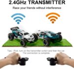 Carro Control carreras RC, 2.4 Ghz automóvil de control remoto de alta velocidad, 1:18 2WD automóvil de juguete para niños y niñas con dos baterías recargables para automóvil, regalo para niños., A, Blanco - Imagen 2