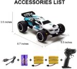 Carro Control carreras RC, 2.4 Ghz automóvil de control remoto de alta velocidad, 1:18 2WD automóvil de juguete para niños y niñas con dos baterías recargables para automóvil, regalo para niños., A, Blanco - Imagen 4