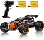 Carro Control de carreras RC, 2.4 Ghz automóvil de control remoto de alta velocidad, 1:18 2WD automóvil de juguete para niños y niñas con dos baterías recargables para automóvil, regalo para niños., Anaranjado