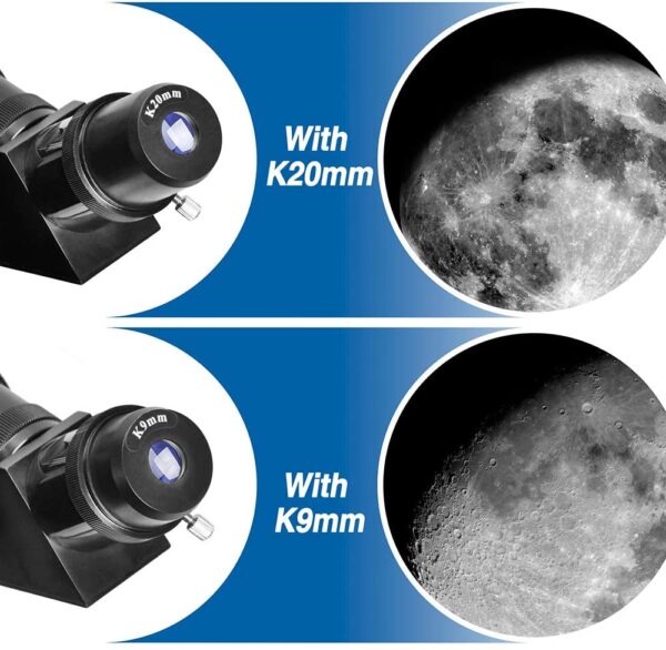 Telescopios para adultos, telescopio para principiantes y niños – Refractor de 27.559 in de longitud focal y alcance de viaje para observar la luna y el planeta con soporte de 0.394 in ocular para smartphone y trípode - Imagen 6