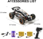 Carro Control de carreras RC, 2.4 Ghz automóvil de control remoto de alta velocidad, 1:18 2WD automóvil de juguete para niños y niñas con dos baterías recargables para automóvil, regalo para niños., Anaranjado - Imagen 5