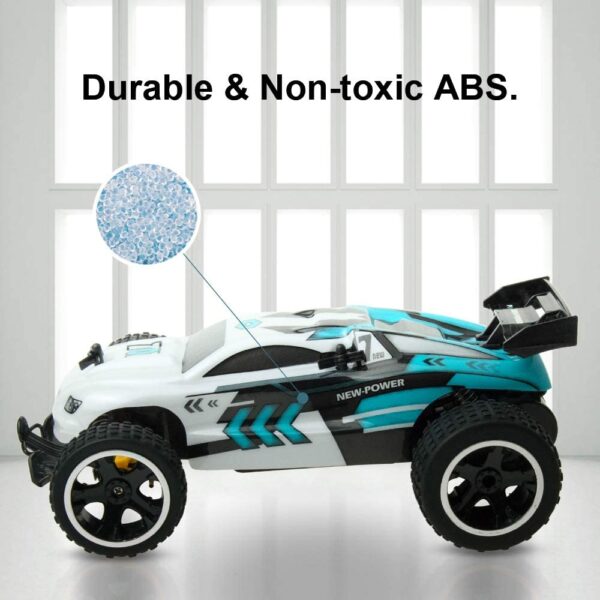 Carro Control carreras RC, 2.4 Ghz automóvil de control remoto de alta velocidad, 1:18 2WD automóvil de juguete para niños y niñas con dos baterías recargables para automóvil, regalo para niños., A, Blanco - Imagen 7