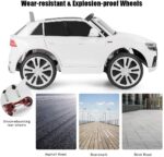 Carro Eléctrico Costzon Ride on Car - Vehículo eléctrico con batería de 12 V con 2 motores, mando a distancia 2,4 G, luces LED, MP3, bocina, música, suspensión de resorte, para niños y niñas (blanco) - Imagen 4