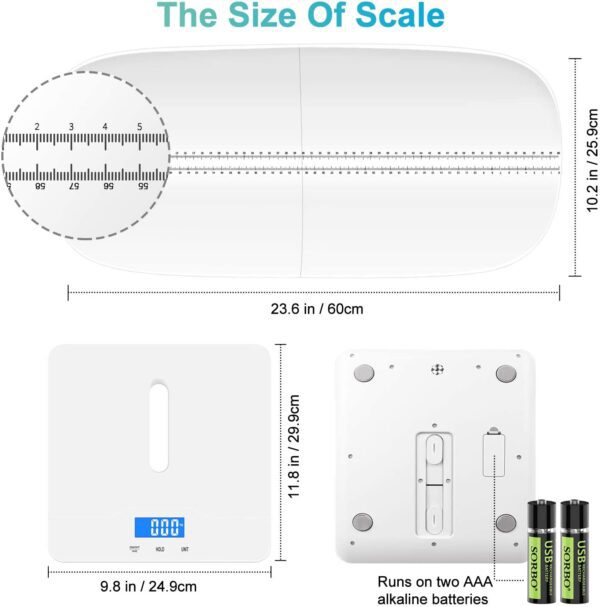 Báscula digital para medir perros y gatos con 3 modos de peso (kg/oz/lb),Mindpet-med  capacidad de 220 libras (lbs) con precisión de 0.35 oz - Imagen 6