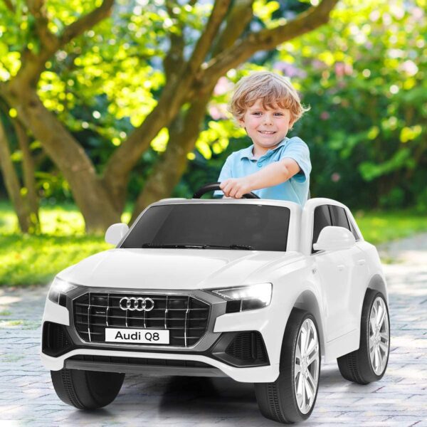 Carro Eléctrico Costzon Ride on Car - Vehículo eléctrico con batería de 12 V con 2 motores, mando a distancia 2,4 G, luces LED, MP3, bocina, música, suspensión de resorte, para niños y niñas (blanco) - Imagen 6