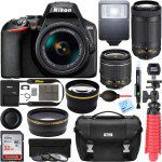 Camara Nikon D3500 Cámara DSLR con AF-P DX 0.709-2.165 in VR y 2.756-11.811 in lente de doble zoom paquete con funda de viaje, lente gran angular, teleobjetivo, juegos de filtros, tarjeta de memoria de 32 GB y accesorios (11 artículos) - Imagen 9