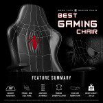Silla Gamer Marvel Avengers silla de juegos de escritorio, oficina, ordenador, sillas de carreras, reclinable para adultos, juego ergonómico, reclinable, respaldo alto, mecedora de cuero (hombre araña) - Imagen 3
