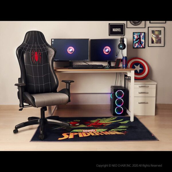Silla Gamer Marvel Avengers silla de juegos de escritorio, oficina, ordenador, sillas de carreras, reclinable para adultos, juego ergonómico, reclinable, respaldo alto, mecedora de cuero (hombre araña) - Imagen 5