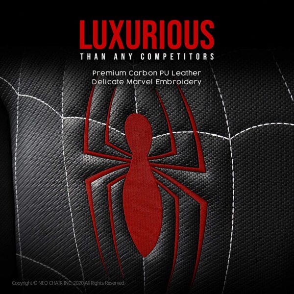 Silla Gamer Marvel Avengers silla de juegos de escritorio, oficina, ordenador, sillas de carreras, reclinable para adultos, juego ergonómico, reclinable, respaldo alto, mecedora de cuero (hombre araña) - Imagen 8