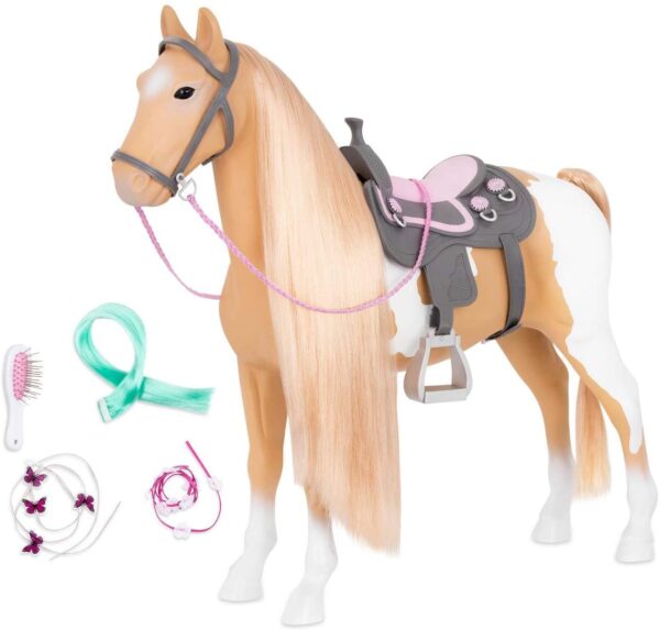 Caballo con cabello largo 18 pulgadas - Palomino Our Generation - Imagen 3
