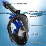 Máscara de esnórquel para niños y adultos -  Anti-fugas Snorkeling Set con soporte desmontable para cámara y máscara de buceo Sistema de respiración de seguridad Dry Top Set plegable - Imagen 4