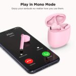 Audífonos inalámbricos LETSCOM, auriculares Bluetooth 5.0 en el oído verdaderos auriculares estéreo inalámbricos, 20 horas de reproducción con funda de carga, auriculares Bluetooth con micrófono incorporado para deportes y trabajo-rosa - Imagen 4