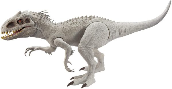 Jurassic World Camp Cretácico Isla Nublar Super Colossal Indominus Rex 18.0 x 41.0 in Color realista, brazos y piernas movibles, golondrinas 20 mini figuras de acción - Imagen 2