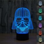 Lámpara de mesa de noche 3D de Darth Vader de Star Wars con luz LED para habitación infantil