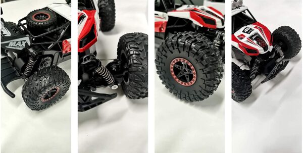 Carro Control RC para niños 1/14 – Rynal coche de carreras de control remoto rápido, 2.4 Ghz todoterreno camiones RC con 2 baterías - Imagen 3