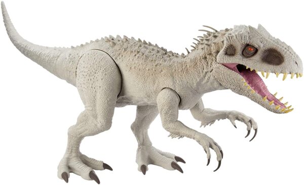 Jurassic World Camp Cretácico Isla Nublar Super Colossal Indominus Rex 18.0 x 41.0 in Color realista, brazos y piernas movibles, golondrinas 20 mini figuras de acción - Imagen 4