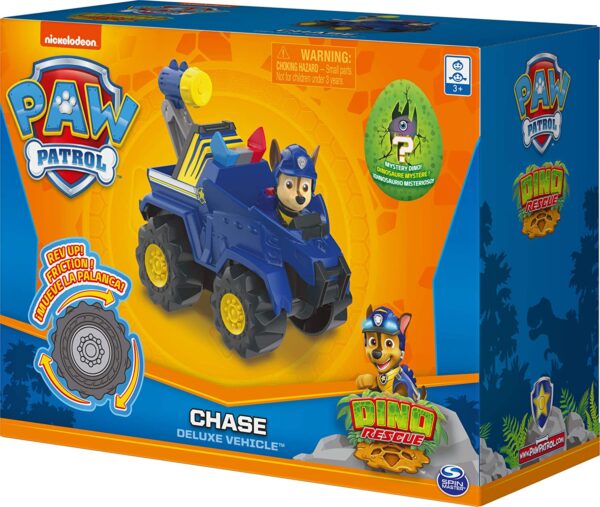 PAW PATROL Juguete de dinosaurio misterioso de Paw Patrol, Dino Rescue Chase de lujo Rev Up - Imagen 3