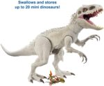 Jurassic World Camp Cretácico Isla Nublar Super Colossal Indominus Rex 18.0 x 41.0 in Color realista, brazos y piernas movibles, golondrinas 20 mini figuras de acción