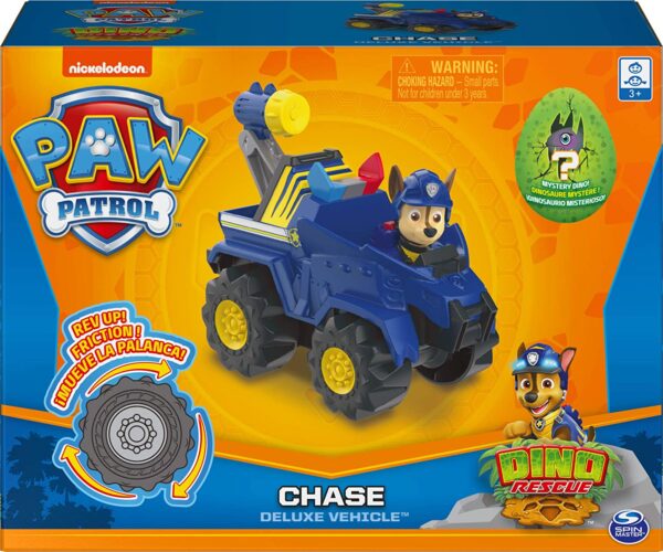 PAW PATROL Juguete de dinosaurio misterioso de Paw Patrol, Dino Rescue Chase de lujo Rev Up - Imagen 4