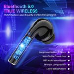 Audifonos inalámbricos IPX7 impermeables, Saimly Bluetooth 5.0 con cancelación de ruido, audífonos estéreo HD inalámbricos, audífonos in-ear de 30 horas de tiempo de reproducción con micrófono integrado, funda de carga portátil - Imagen 7