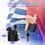 Audifonos inalámbricos IPX7 impermeables, Saimly Bluetooth 5.0 con cancelación de ruido, audífonos estéreo HD inalámbricos, audífonos in-ear de 30 horas de tiempo de reproducción con micrófono integrado, funda de carga portátil - Imagen 8