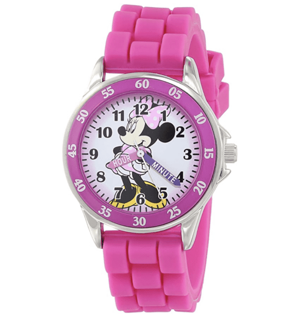 Reloj rosa de Minnie Mouse Disney MN1157  con malla de goma para niños - Imagen 2