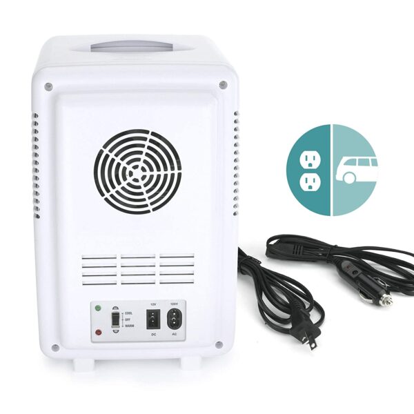 Refrigerador personal LED iluminado mini refrigerador (Color Blanco y Negro) - Imagen 5