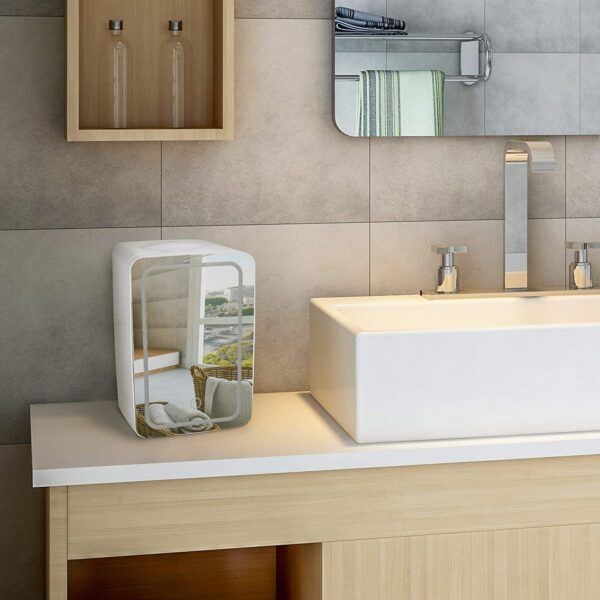 Refrigerador personal LED iluminado mini refrigerador (Color Blanco y Negro) - Imagen 6