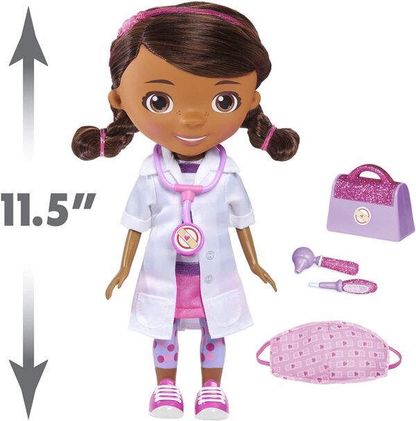 Doc McStuffins Disney Junior - Muñeca para lavar las manos, con máscara y accesorios - Imagen 4