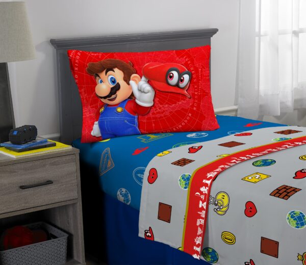 Juego de cama Super Mario Odyssey set 3-Piece talla Individual Twin - Imagen 6