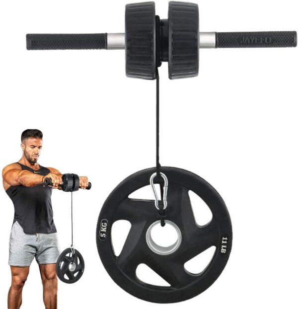 Rodillo Jayefo Sports 5 en 1 máquina de brazo para ejercicios de antebrazo, rodillo de muñeca, barra de bíceps, entrenador de dedos y fortalecedor de mano para entrenamiento de antebrazo, manos bíceps, muñeca, torcedura de fuerza, entrenamiento de gimnasio, herramienta de rodillo - Imagen 8