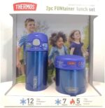 Thermo para alimentos con botella y thermo de comida para niños sin BPA, 2 PC (Azul, Rosa, 2 unidades)