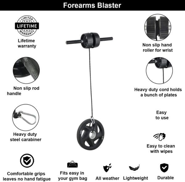 Rodillo Jayefo Sports 5 en 1 máquina de brazo para ejercicios de antebrazo, rodillo de muñeca, barra de bíceps, entrenador de dedos y fortalecedor de mano para entrenamiento de antebrazo, manos bíceps, muñeca, torcedura de fuerza, entrenamiento de gimnasio, herramienta de rodillo - Imagen 4