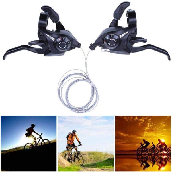 Manillas de freno 2 piezas profesional EF51-7 3x7/8 21/24 velocidad MTB bicicleta izquierda derecha freno palanca - Imagen 5