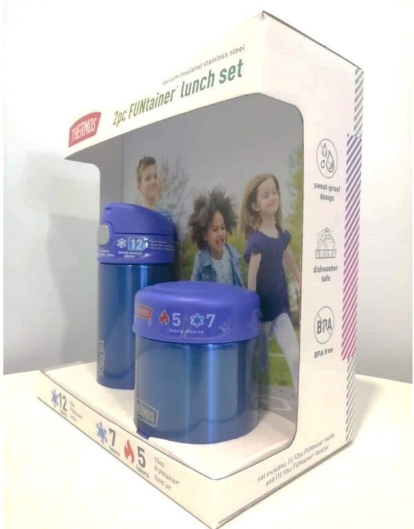 Thermo para alimentos con botella y thermo de comida para niños sin BPA, 2 PC (Azul, Rosa, 2 unidades) - Imagen 4