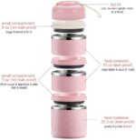 Lonchera de acero inoxidable THERMO YBOBK Home Bento, apilable, con bolsa y juego de cubiertos reutilizable, recipiente de almacenamiento térmico para llevar comida saludable y refrigerios - Imagen 6