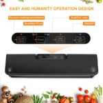 Máquina selladora al vacío, con sistema de sellado de aire, modos secos y húmedos, luz indicadora LED, para preservación de alimentos con 15 bolsas selladoras al vacío - Imagen 6