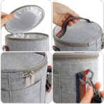 Lonchera de acero inoxidable THERMO YBOBK Home Bento, apilable, con bolsa y juego de cubiertos reutilizable, recipiente de almacenamiento térmico para llevar comida saludable y refrigerios - Imagen 8