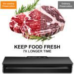 Máquina selladora al vacío, con sistema de sellado de aire, modos secos y húmedos, luz indicadora LED, para preservación de alimentos con 15 bolsas selladoras al vacío - Imagen 4