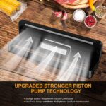 Máquina selladora al vacío, con sistema de sellado de aire, modos secos y húmedos, luz indicadora LED, para preservación de alimentos con 15 bolsas selladoras al vacío - Imagen 2