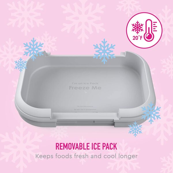 Lonchera Bentgo Kids Chill ; solución para el almuerzo con 4 compartimentos y paquete de hielo extraíble para comidas y aperitivos para llevar, a prueba de fugas, apto para lavavajillas, sin BPA - Imagen 7
